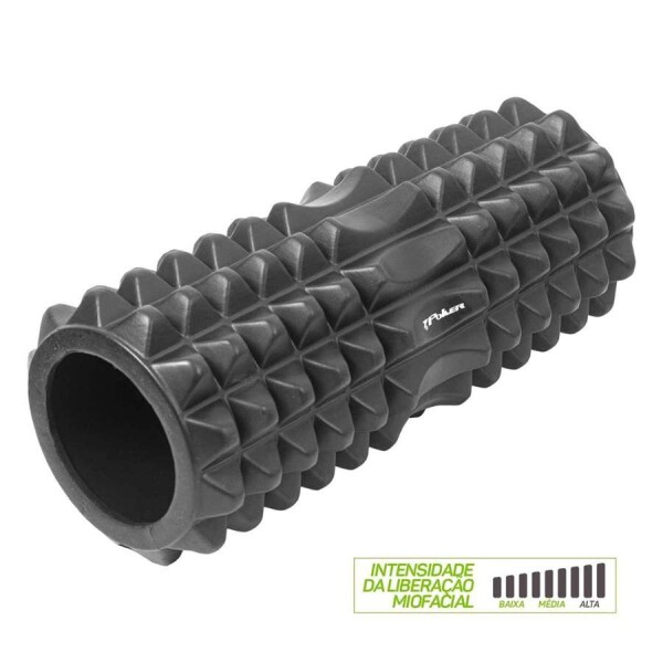 ROLO DE MASSAGEM POKER LIBERAÇÃO MIOFASCIAL TEXTURIZADO Y EVA-PVC 33 x 14 CM - Preto