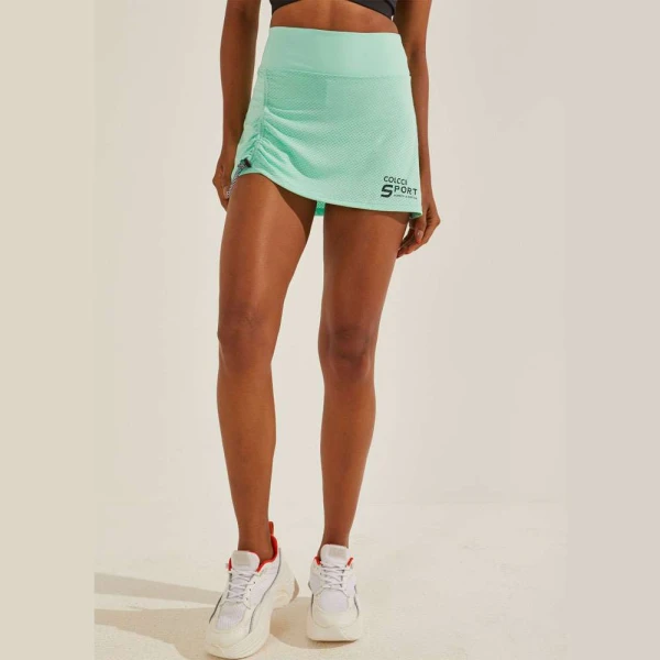 SHORT SAIA COLCCI COM ELÁSTICO REGULÁVEL SPORT RUNNING FEMININO - Verde SHORT SAIA COLCCI COM ELÁSTICO REGULÁVEL SPORT RUNNING FEMININO - Verde
