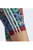 SHORTS ADIDAS BIKE FARM FEMININO - Azul/laranja