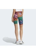 SHORTS ADIDAS BIKE FARM FEMININO - Azul/laranja