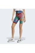 SHORTS ADIDAS BIKE FARM FEMININO - Azul/laranja