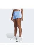 SHORTS ADIDAS PACER 3 LISTRAS KNIT FEMININO - Azul/branco SHORTS ADIDAS PACER 3 LISTRAS KNIT FEMININO - Azul/branco