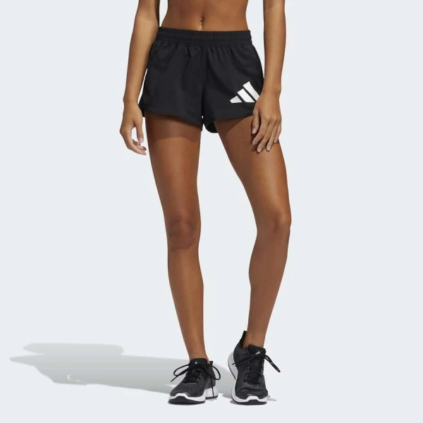 SHORTS ADIDAS PACER LOGO FEMININO - Preto/branco SHORTS ADIDAS PACER LOGO FEMININO - Preto/branco