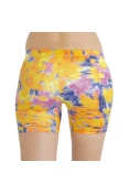 SHORTS ASICS AYAMI STRETCH FEMININO - Amarelo/roxo