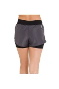 SHORTS ASICS BASIC 2 IN 1 FEMININO - Grafite/preto