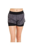 SHORTS ASICS BASIC 2 IN 1 FEMININO - Grafite/preto