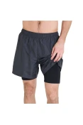SHORTS ASICS BASIC 2 IN 1 MASCULINO - Chumbo/prata