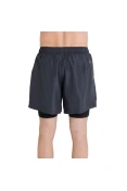 SHORTS ASICS BASIC 2 IN 1 MASCULINO - Chumbo/prata