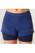 SHORTS ASICS COLOR 2 IN 1 FEMININO - Azul/marinho