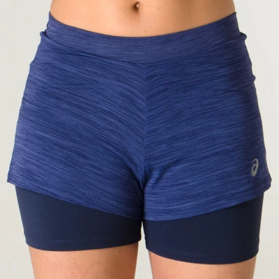 SHORTS ASICS COLOR 2 IN 1 FEMININO - Azul/marinho