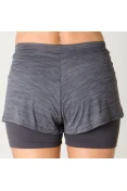 SHORTS ASICS COLOR 2 IN 1 FEMININO - Chumbo
