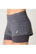 SHORTS ASICS COLOR 2 IN 1 FEMININO - Chumbo