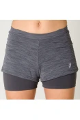 SHORTS ASICS COLOR 2 IN 1 FEMININO - Chumbo
