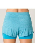 SHORTS ASICS COLOR 2 IN 1 FEMININO - Verde/azul
