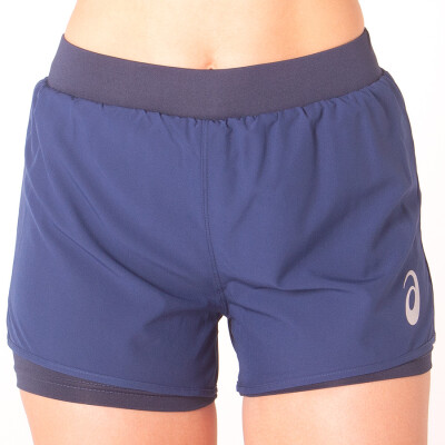 SHORTS ASICS CORE RUNNING 2IN1 FEMININO - Azul