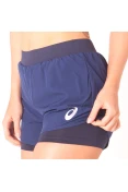 SHORTS ASICS CORE RUNNING 2IN1 FEMININO - Azul SHORTS ASICS CORE RUNNING 2IN1 FEMININO - Azul
