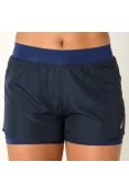 SHORTS ASICS CORE RUNNING 2IN1 FEMININO - Marinho/azul