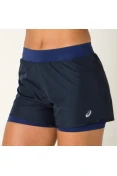 SHORTS ASICS CORE RUNNING 2IN1 FEMININO - Marinho/azul