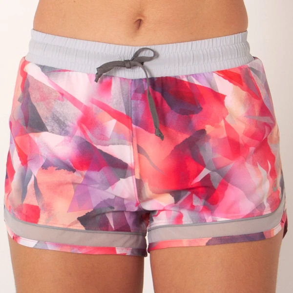 SHORTS ASICS LITE SHOW FEMININO - Cinza/pink