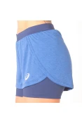 SHORTS ASICS RUNNING BLEND 2IN1 FEMININO - Azul/marinho