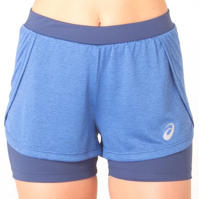 SHORTS ASICS RUNNING BLEND 2IN1 FEMININO - Azul/marinho