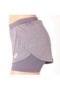 SHORTS ASICS RUNNING BLEND 2IN1 FEMININO - Grafite/chumbo