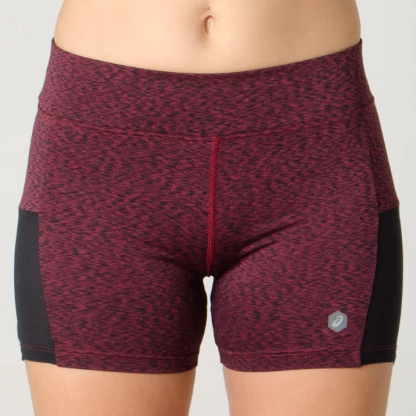 SHORTS ASICS WORKOUT STRETCH FEMININO - Bordo/preto