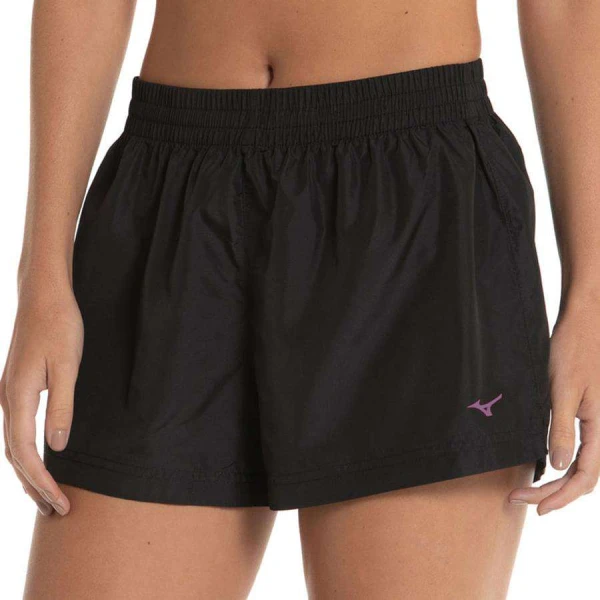 SHORTS DE CORRIDA MIZUNO NEW RUNNER FEMININO - Preto/roxo