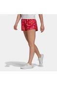 SHORTS ESTAMPA FLORAL FARM RIO ADIDAS FEMININO - Vermelho