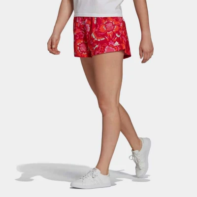 SHORTS ESTAMPA FLORAL FARM RIO ADIDAS FEMININO - Vermelho