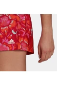 SHORTS ESTAMPA FLORAL FARM RIO ADIDAS FEMININO - Vermelho