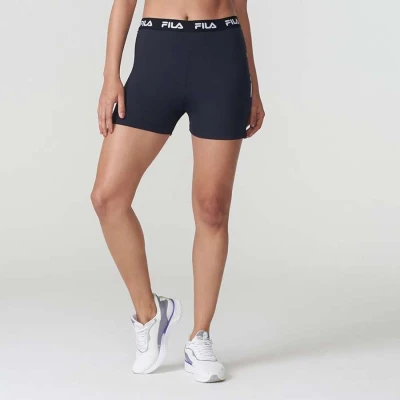 SHORTS FILA TRAIN ELASTIC II FEMININA - Preto/branco SHORTS FILA TRAIN ELASTIC II FEMININA - Preto/branco