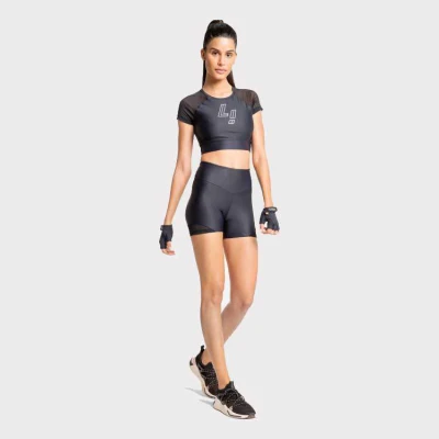 SHORTS FIT LIVE HOLOGRAPHIC FEMININO - Preto