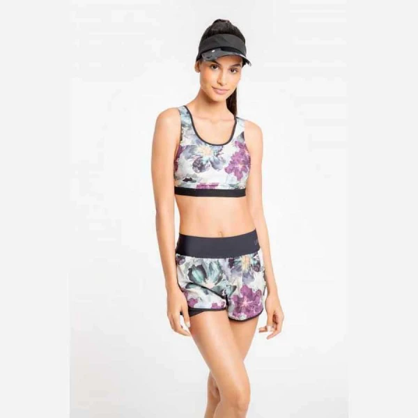 SHORTS LIVE RUN LANDSCAPE FEMININO - Preto/roxo SHORTS LIVE RUN LANDSCAPE FEMININO - Preto/roxo