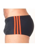SUNGA ADIDAS 3-STRIPES WIDE - Preto/laranja