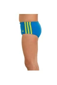 SUNGA ADIDAS LATERAL LARGA 3S INFANTIL - Azul/amarelo