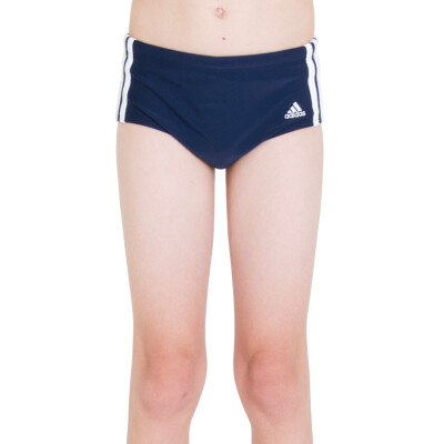 SUNGA ADIDAS LATERAL LARGA 3S INFANTIL - Marinho/branco