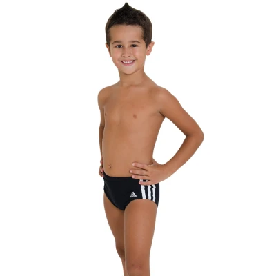 SUNGA ADIDAS LATERAL LARGA 3S INFANTIL - Preto/branco
