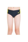 SUNGA ADIDAS LATERAL MÉDIA 3S INFANTIL - Chumbo/amarelo
