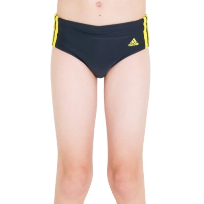 SUNGA ADIDAS LATERAL MÉDIA 3S INFANTIL - Chumbo/amarelo