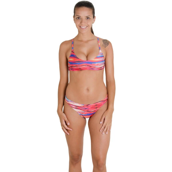 SUNKINI SPEEDO PIXETATE - Vermelho/azul