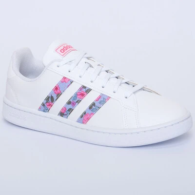 TÊNIS ADIDAS GRAND COURT FEMININO - Branco/rosa