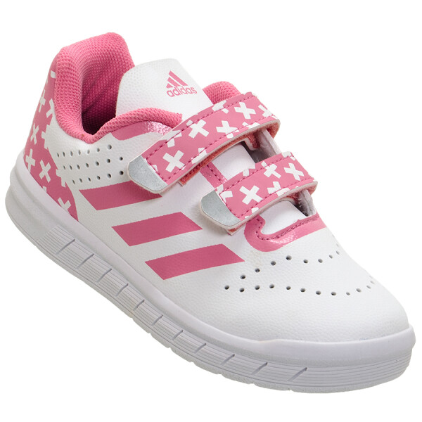 TÊNIS ADIDAS QUICKSPORT CF INFANTIL - Branco/rosa