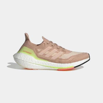TÊNIS ADIDAS ULTRABOOST 21 FEMININO - Bege/amarelo TÊNIS ADIDAS ULTRABOOST 21 FEMININO - Bege/amarelo