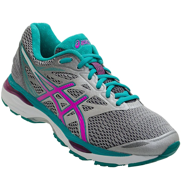 TÊNIS ASICS GEL CUMULUS 18 FEMININO - Prata/pink TÊNIS ASICS GEL CUMULUS 18 FEMININO - Prata/pink