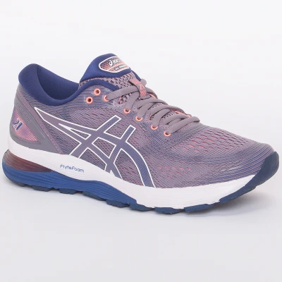 TÊNIS ASICS GEL NIMBUS 21 FEMININO - Lilas/azul TÊNIS ASICS GEL NIMBUS 21 FEMININO - Lilas/azul