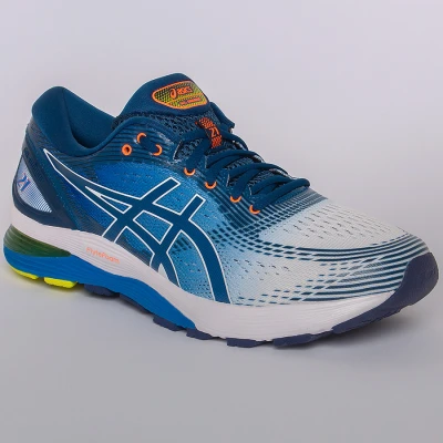 TÊNIS ASICS GEL NIMBUS 21 MASCULINO - Azul/branco TÊNIS ASICS GEL NIMBUS 21 MASCULINO - Azul/branco