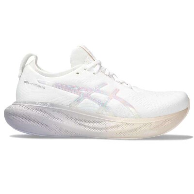 TÊNIS ASICS GEL NIMBUS 25 ANNIVERSARY FEMININA - Branco/rosa