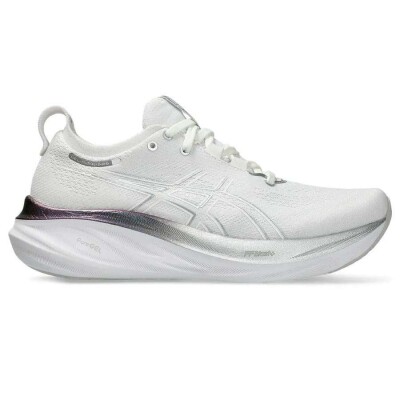 TÊNIS ASICS GEL NIMBUS 26 PLATINUM FEMININO - Branco/prata