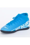 TÊNIS BOTINHA NIKE MERCURIAL SUPERFLY 7 CLUB IC INFANTIL - Azul/branco